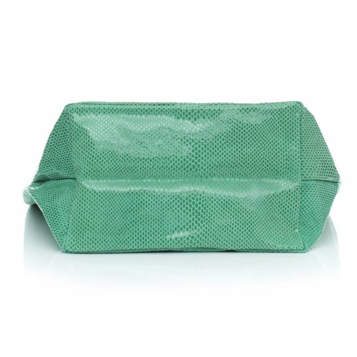 Shopperbag modna torebka Skórzana Lakier Zielona (kolory)