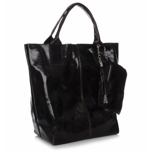 Elegancki Shopperbag Genuine Leather Lakierowana Skóra Czarna (kolory)