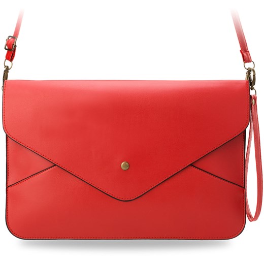 Duża torebka damska kopertówka do ręki na ramię nadgarstek  - czerwony