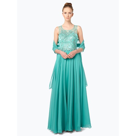 Luxuar Fashion - Damska sukienka wieczorowa z etolą, niebieski turkusowy Luxuar Fashion 42 vangraaf