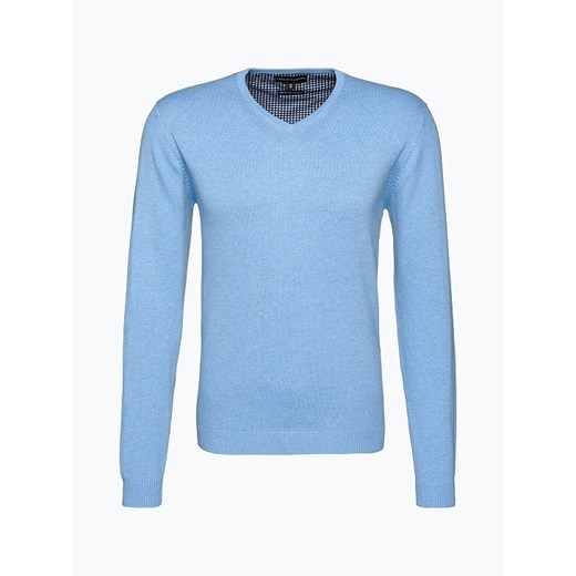 Finshley & Harding - Sweter męski z dodatkiem kaszmiru, niebieski