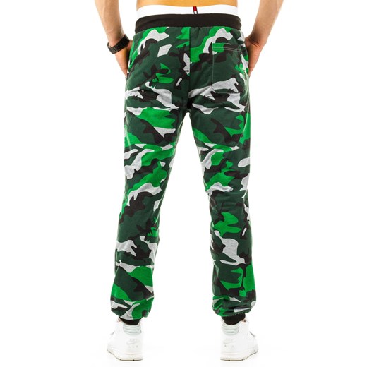 Spodnie męskie dresowe baggy zielone (ux0678)  zielony XL DSTREET