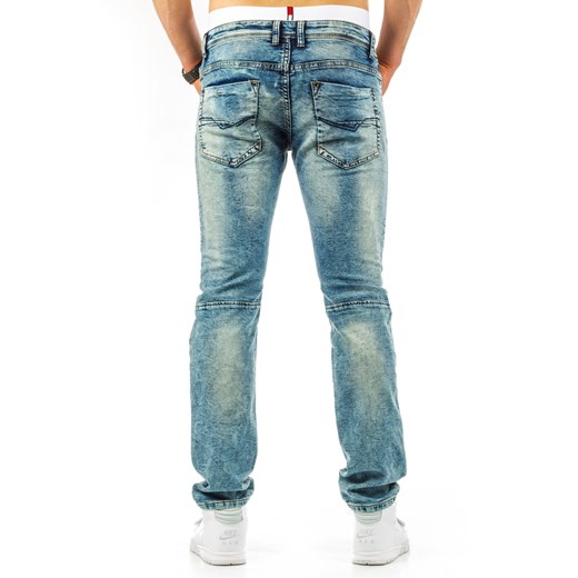 Spodnie jeansowe męskie (ux0657) niebieski Jeans s32 DSTREET