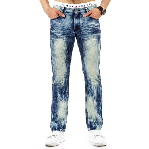 Spodnie jeansowe męskie niebieskie (ux0660) niebieski Jeans S30 DSTREET