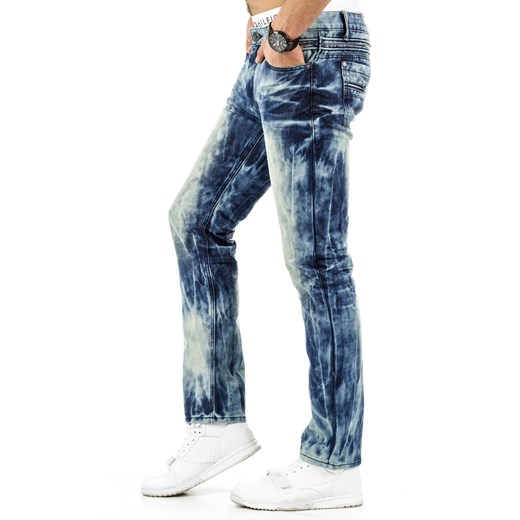 Spodnie jeansowe męskie niebieskie (ux0660) bialy Jeans s34 DSTREET