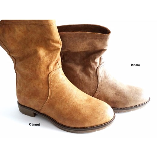 Jesienno - zimowe ocieplane botki Camel brazowy Nowy  Family Shoes