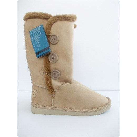 Mukluki beżowe śniegowce damskie szary Badoxx Family Shoes
