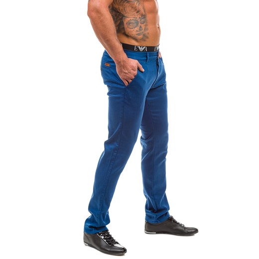 Niebieskie spodnie chinosy męskie Denley 1562-1