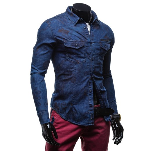 Koszula męska jeansowa REPUBLIC DENIM 6520 granatowa