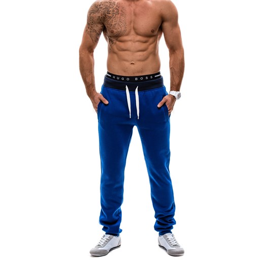 Kobaltowe spodnie dresowe męskie Denley AK32