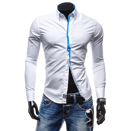Koszula męska BY MIRZAD 5745 biało-niebieska