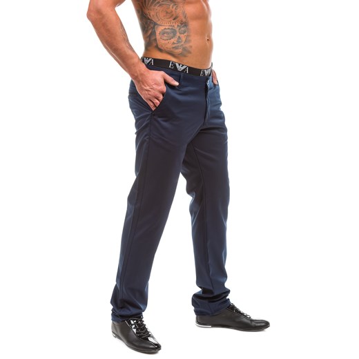 Granatowe spodnie chinosy męskie Denley 2929