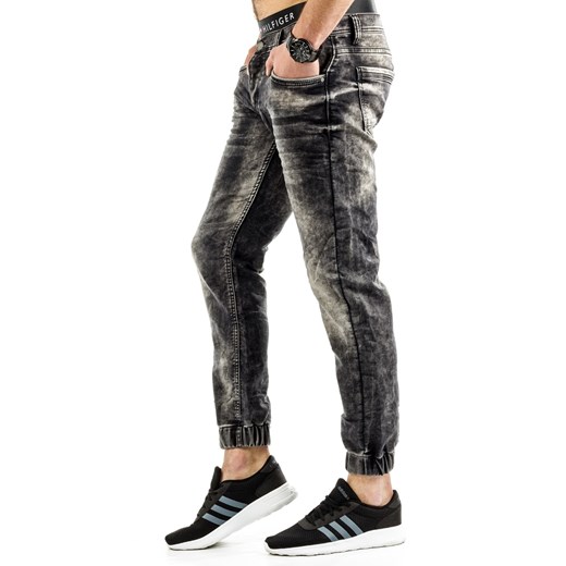 Spodnie jeansowe męskie czarne (ux0681) bialy Jeans s32 DSTREET