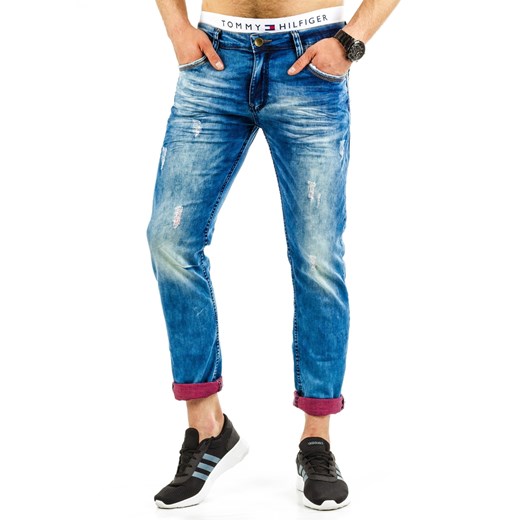Spodnie jeansowe męskie (ux0684) Jeans niebieski s34 DSTREET