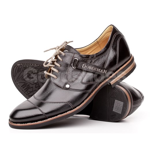 Półbuty Męskie Doberman Czarne goodshoes skóra
