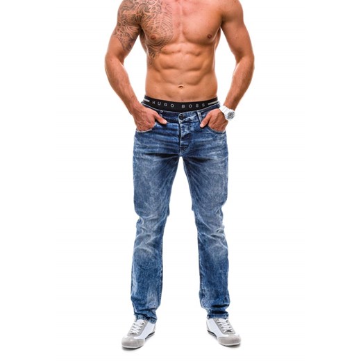 Granatowe spodnie jeansowe męskie Denley 4310 (8045)