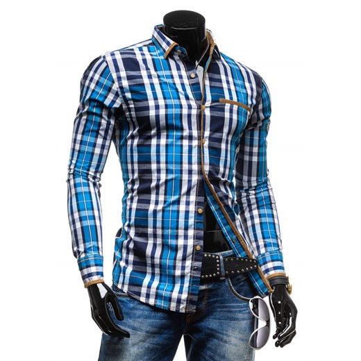 Koszula męska MODELY 100 niebieska