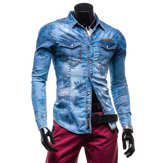 Koszula męska jeansowa DENIM REPUBLIC 6337 niebieska