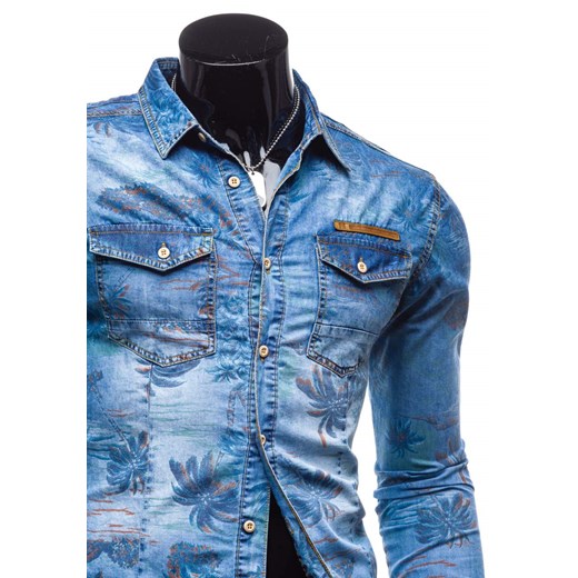 Koszula męska jeansowa DENIM REPUBLIC 6337 niebieska