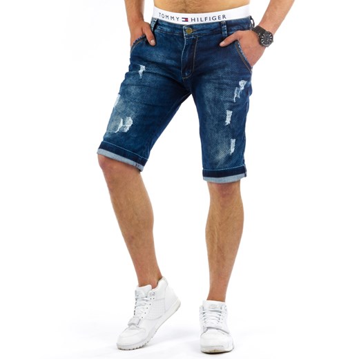 Spodenki jeansowe męskie (sx0222) granatowy Jeans s32 DSTREET