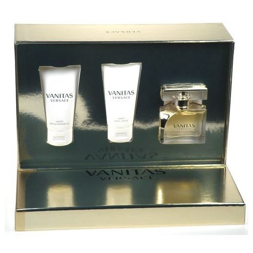 Versace Vanitas W Zestaw perfum Edp 50ml + 50ml Balsam + 50ml Żel pod prysznic e-glamour czarny balsamy