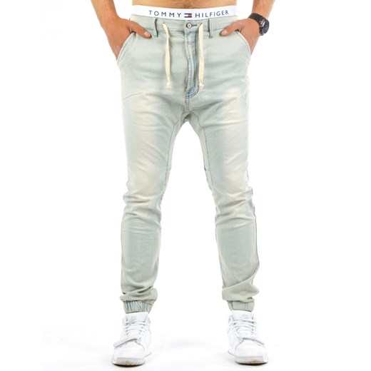 Spodnie joggery męskie białe (ux0691) Jeans zielony s36 DSTREET