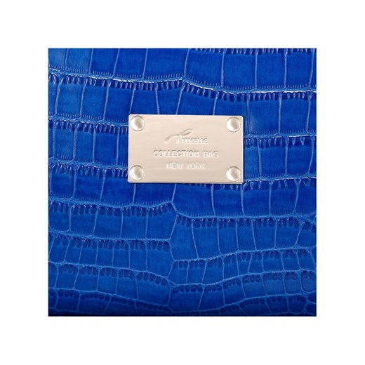 NUCELLE Skórzana torebka z krokodylim wzorem Niebieska