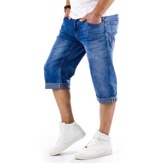 Spodenki jeansowe męskie (sx0257) niebieski Jeans s36 DSTREET