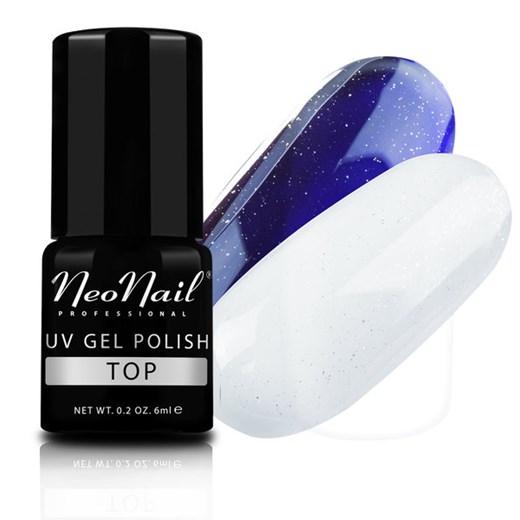Lakier Hybrydowy UV 6 ml - TOP GLITTER (z drobinkami) Neonail bialy