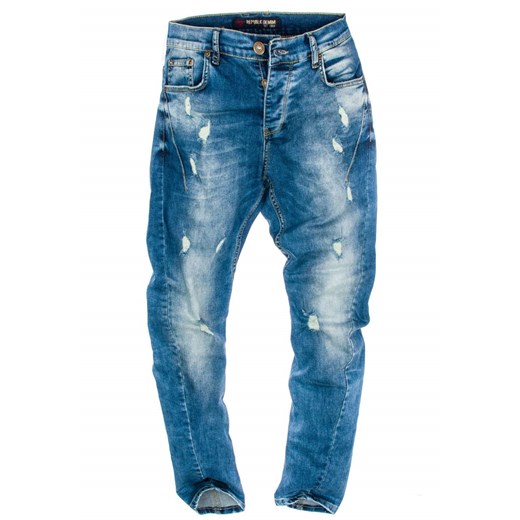 Niebieskie spodnie jeansowe męskie Denley 4735(9533)
