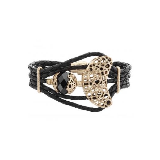 Bransoleta z mosiądzu i z kryształem bezowy Apart  