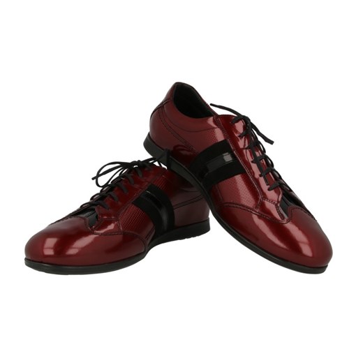 Bordowe sneakersy lakierowane Giacomo Conti SP-103