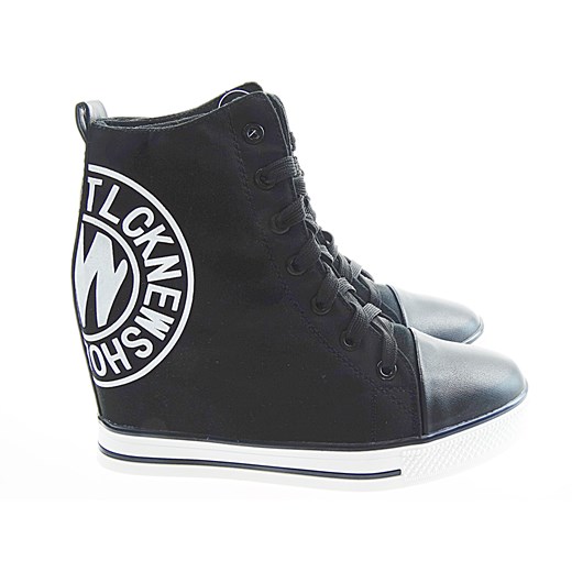 Trampki na koturnie SNEAKERSY czarne