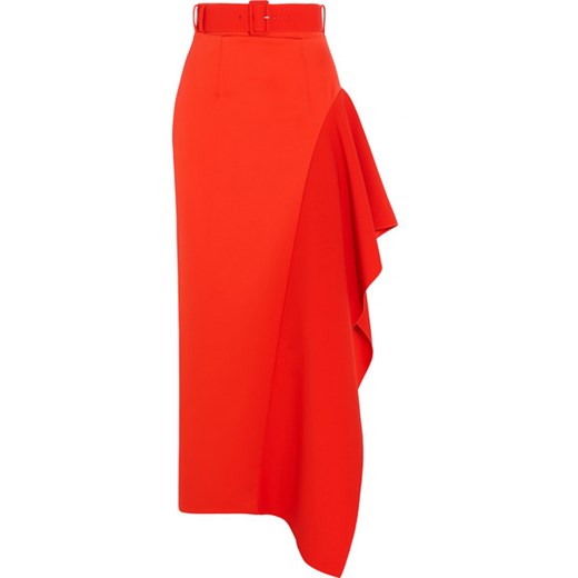 Kaya asymmetric belted charmeuse maxi skirt Solace London   NET-A-PORTER