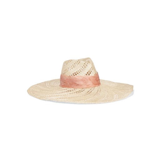 Cassidy feather-trimmed woven straw hat bezowy Eugenia Kim  NET-A-PORTER