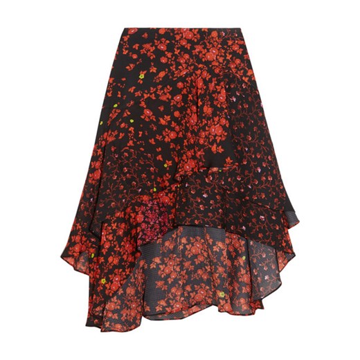 Ava tiered floral-print hammered-silk skirt  Preen By Thornton Bregazzi  NET-A-PORTER