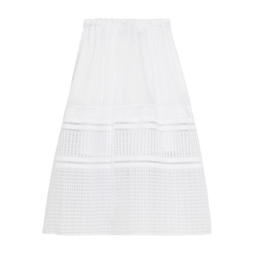 Duenana organza-trimmed cotton-poplin midi skirt  By Malene Birger  NET-A-PORTER