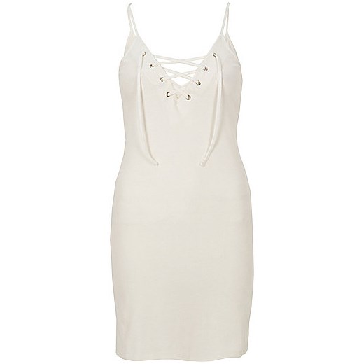 Cream tied front dress  River Island   