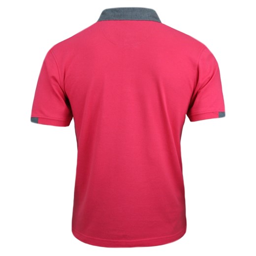 Różowa Koszulka Polo z Kieszonką - 100% BAWEŁNA - Chiao, Męska TSCHIAOM3301PINK