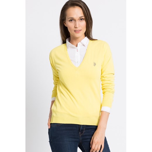 U.S. Polo - Sweter U.S Polo Assn. zolty M wyprzedaż ANSWEAR.com