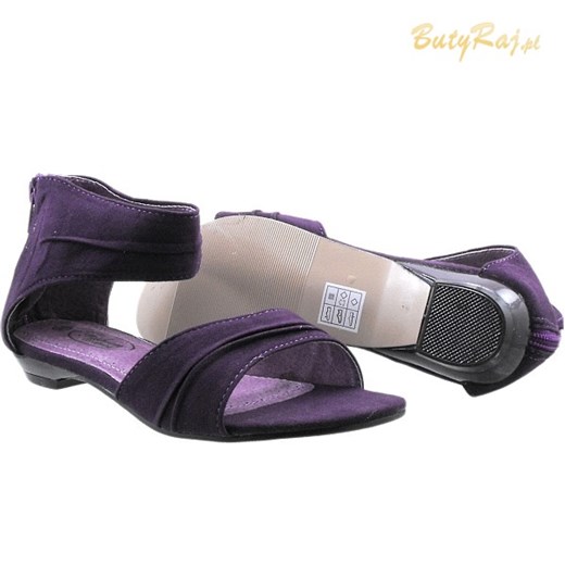 HASBY fioletowe sandały damskie z zakrytymi piętami butyraj-pl  lato