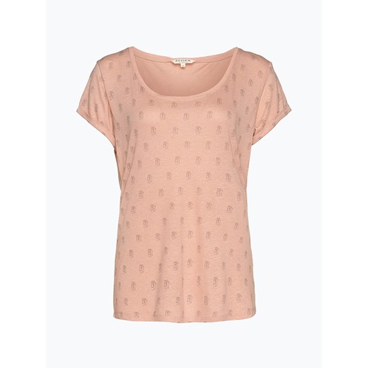 Review - T-shirt damski z dodatkiem lnu, różowy bezowy Review  vangraaf