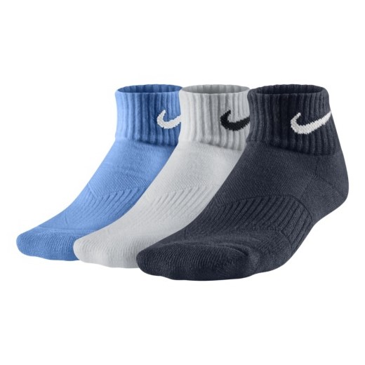 Skarpety Nike 3PK Cotton Cushion Quarter (SX4722-941) Nike niebieski S Sportowysklep.pl