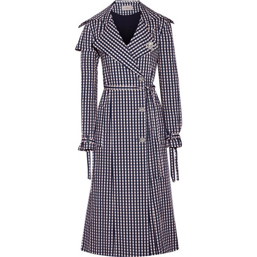 Jette crystal-embellished gingham twill trench coat Preen By Thornton Bregazzi   NET-A-PORTER
