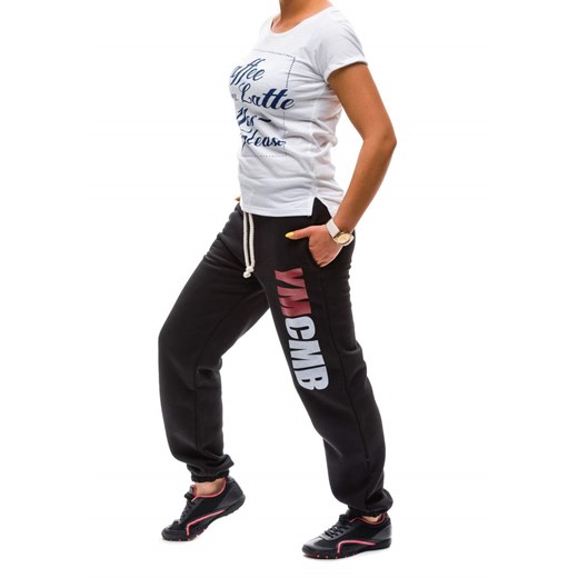 Czarne spodnie dresowe damskie Denley 601
