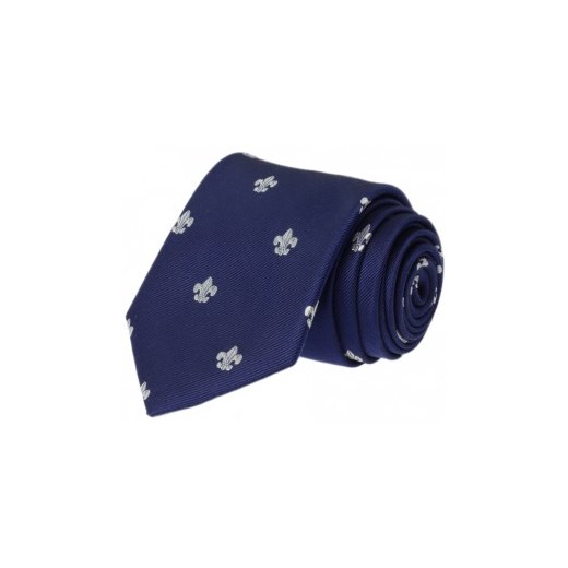 Krawat jedwabny - lilia (Fleur de lis) granatowy Republic Of Ties  