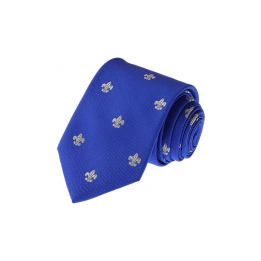 Krawat jedwabny - lilia (Fleur de lis) niebieski Republic Of Ties  