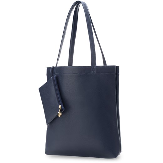 ELEGANCKA TOREBKA DAMSKA WOREK + SASZETKA - SHOPPER BAG - GRANATOWY  szary  world-style.pl