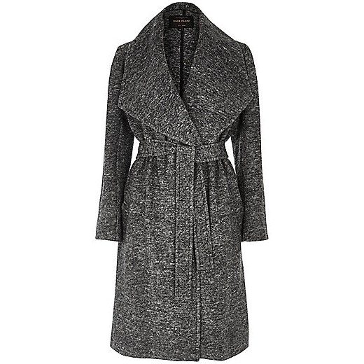 Grey belted robe coat  szary River Island  