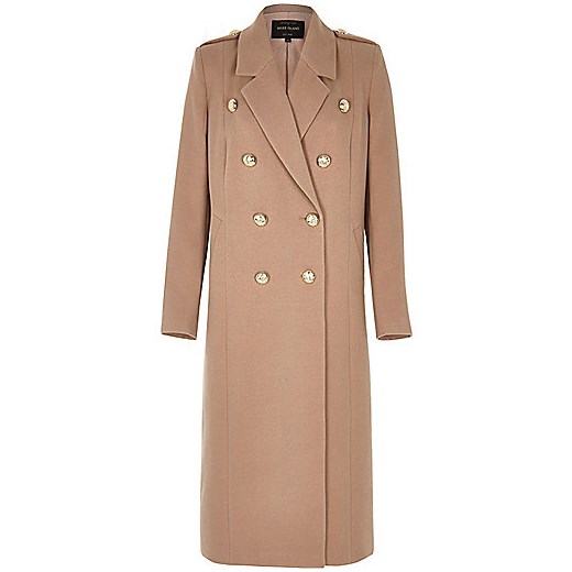 Light pink double breasted military coat  rozowy River Island  